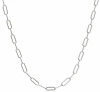 Donatello Gian Rhodium Plated 4mm Paperclip Necklace In Silver