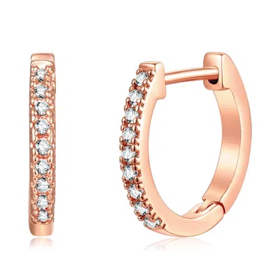 Donatello Gian Rose-flashed Mini Huggie Earrings