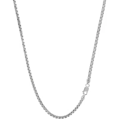 Donatello Gian Round Box 2.5mm Chain Necklace In Silver