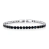 Donatello Gian Round Cut Created Onyx Tennis Bracelet In Black