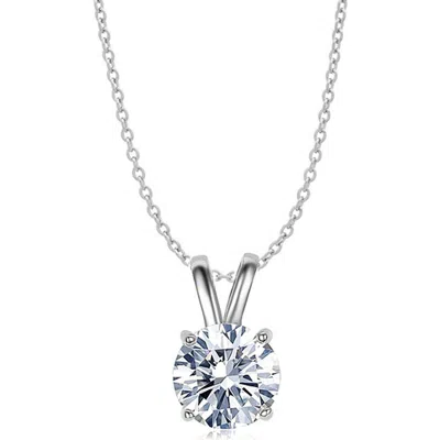 Donatello Gian Round Cut Pendant Necklace In Silver