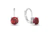 Donatello Gian Round Cut Red Leverback Earrings