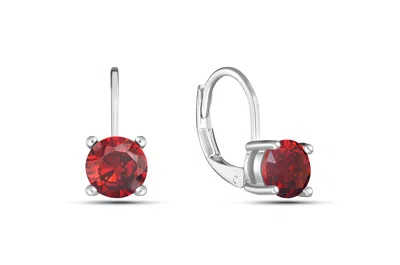 Donatello Gian Round Cut Red Leverback Earrings