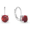 Donatello Gian Round Cut Red Leverback Earrings In Red