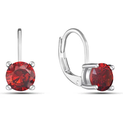 Donatello Gian Round Cut Red Leverback Earrings
