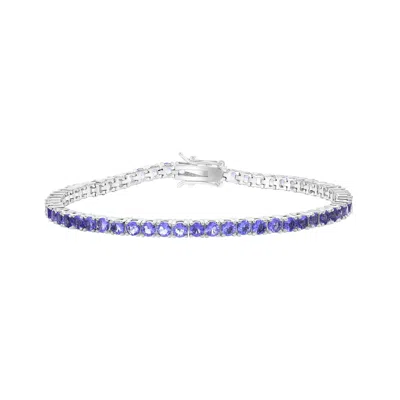 Donatello Gian Round Cut Tanzanite Tennis Bracelet