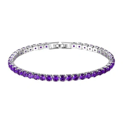 Donatello Gian Round Cut Tennis Bracelet In Purple