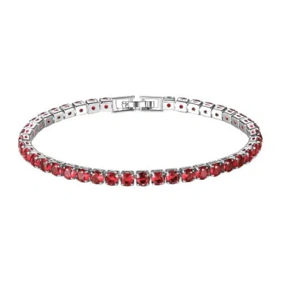 Donatello Gian Round Cut Tennis Bracelet In Red