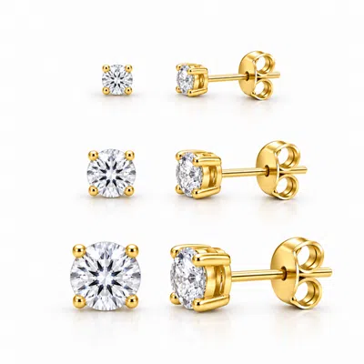 Donatello Gian Set Of 3 14k Yellow Gold Earrings