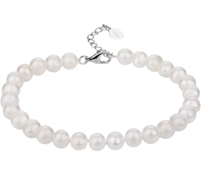 Donatello Gian Shell Pearl Adjustable Bracelet In White