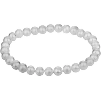 Donatello Gian Shell Pearl Stretch Bracelet In Grey