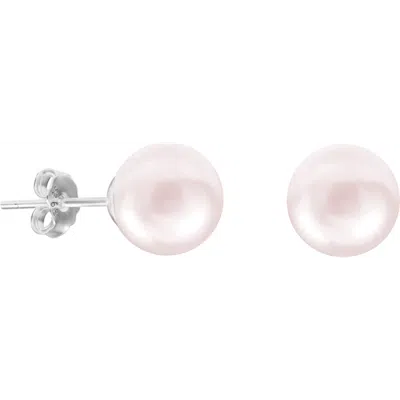 Donatello Gian Shell Pearl Studs Earrings In Pink