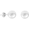 Donatello Gian Shell Pearl Studs Earrings In White