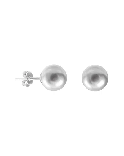 Donatello Gian Silver 6mm Pearl Stud Earrings In Metallic