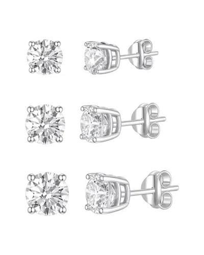 Donatello Gian Silver Cz Earrings Set In Transparent