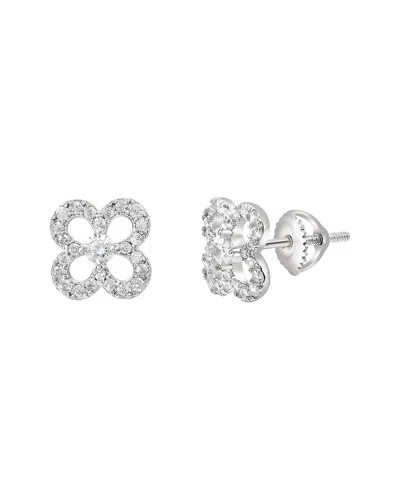 Donatello Gian Silver Screwback Earrings In Transparent