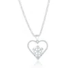 Donatello Gian Snowflake Heart Necklace In Silver
