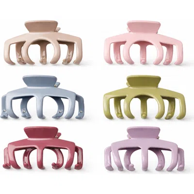 Donatello Gian Soft Matte Claw Clip Set 6 Pack In Multi