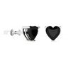 Donatello Gian Solid 925 Sterling Silver Created Gemstone Heart Stud Earrings