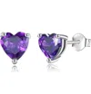 Donatello Gian Solid 925 Sterling Silver Created Gemstone Heart Stud Earrings