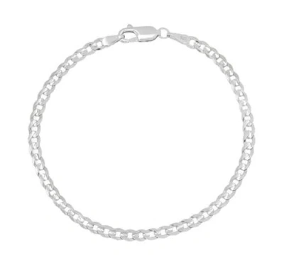 Donatello Gian Sterling Silver 3mm Curb Bracelet