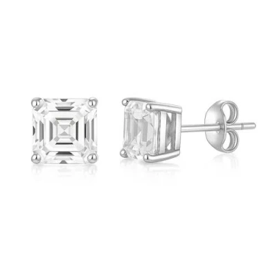 Donatello Gian Sterling Silver Asscher Cut Stud Earrings