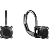Donatello Gian Sterling Silver Black Rhodium Lever Back Earrings In Black