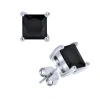 Donatello Gian 925 Sterling Silver Black Square Studs In Black