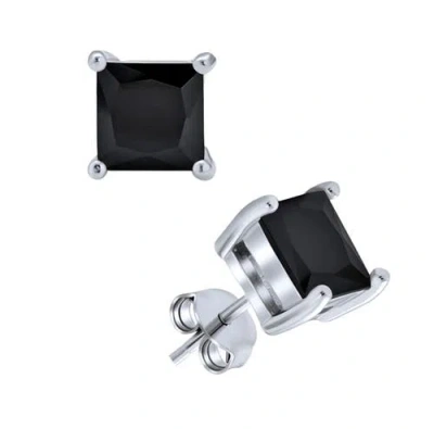 Donatello Gian Sterling Silver Black Square Studs