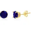 Donatello Gian Sterling Silver Blue Stud Earrings In Blue