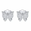 Donatello Gian Sterling Silver Butterfly Crystal Earrings In Silver
