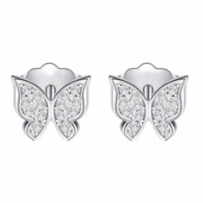 Donatello Gian Sterling Silver Butterfly Crystal Earrings