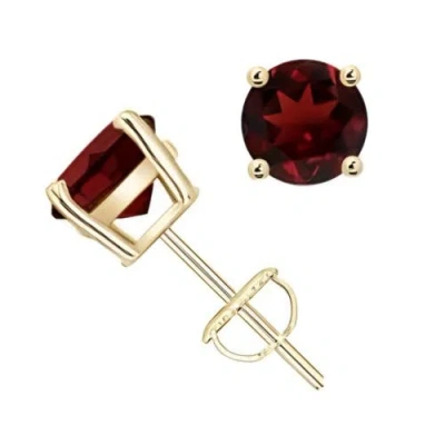 Donatello Gian Sterling Silver Created Garnet Stud Earrings In Gold
