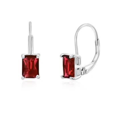 Donatello Gian Sterling Silver Created Red Ruby Earrings