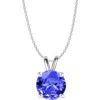 Donatello Gian Sterling Silver Created Tanzanite Necklace In Silver