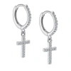 Donatello Gian Sterling Silver Cross Moissanite Earrings In Silver