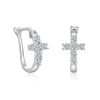 Donatello Gian Sterling Silver Crystal Cross Earrings In Silver