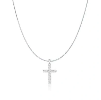 Donatello Gian Sterling Silver Crystal Cross Necklace