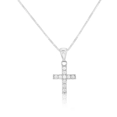 Donatello Gian Sterling Silver Crystal Cross Necklace