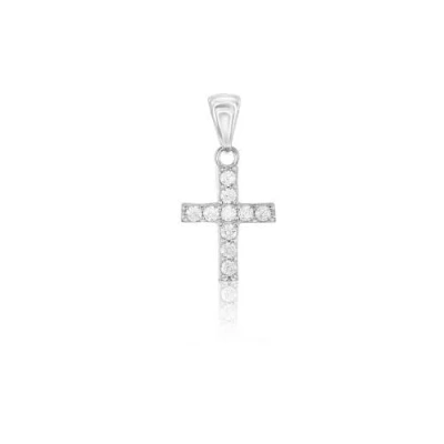 Donatello Gian Sterling Silver Crystal Cross Pendant