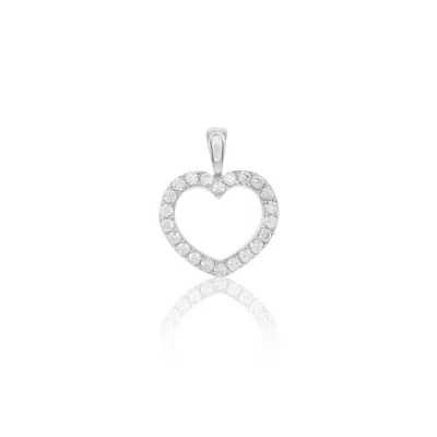 Donatello Gian Sterling Silver Crystal Heart Pendant