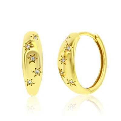 Donatello Gian Sterling Silver Crystal Star Earrings In Gold