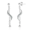 Donatello Gian Sterling Silver Crystal Swirl Earrings In Metallic