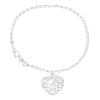 Donatello Gian Sterling Silver Dangle Heart Bracelet In Metallic