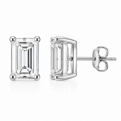 Donatello Gian Sterling Silver Emerald Cut Earrings