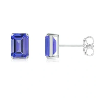Donatello Gian Sterling Silver Emerald Cut Tanzanite Earrings