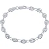 Donatello Gian Sterling Silver Fancy Link Bracelet In Silver