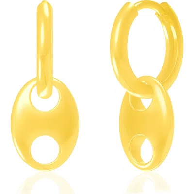 Donatello Gian Sterling Silver Fancy Puffed Earrings In Gold