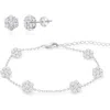 Donatello Gian Sterling Silver Flower Earrings And Bracelet Set In Metallic