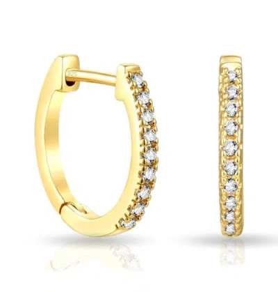 Donatello Gian Sterling Silver Gold Plated Crystal Hoop Earrings